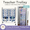 Teacher Trolley Labels for Rolling Cart - Dreamy Space Classroom Decor - Miss Jacobs Little Learners