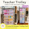 Teacher Rolling Cart Labels - Tropical Theme - Miss Jacobs Little Learners