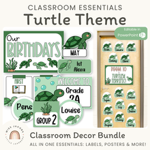  Turtle Theme Classroom Essentials Decor Pack - Miss Jacobs Little Learners