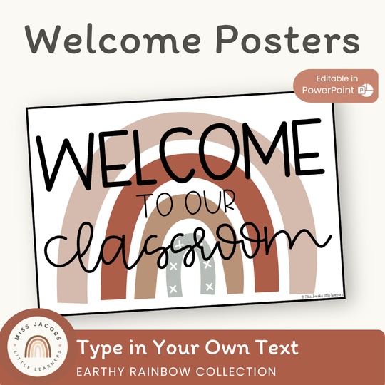 Classroom Welcome Sign | Earthy Rainbow Theme