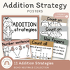 Addition Strategies Posters - Boho Neutrals Classroom Theme - Miss Jacobs Little Learners