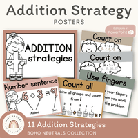 Addition Strategies Posters - Boho Neutrals Classroom Theme - MJLL ...