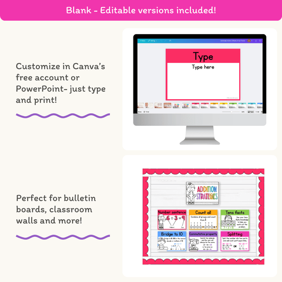 Addition Strategies Posters - Bright Theme - Miss Jacobs Little Learners