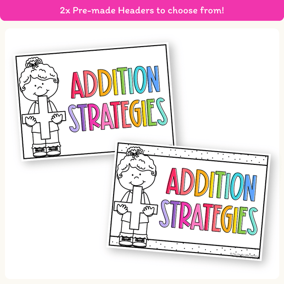Addition Strategies Posters - Bright Theme - Miss Jacobs Little Learners