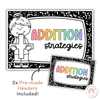 Addition Strategies Posters - Cutesy Classroom Decor - Miss Jacobs Little Learners