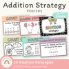 Addition Strategies Posters - Cutesy Pastel Math Decor - Miss Jacobs Little Learners