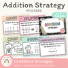 Addition Strategies Posters - Pastel Composition Notebook Math Decor - Miss Jacobs Little Learners