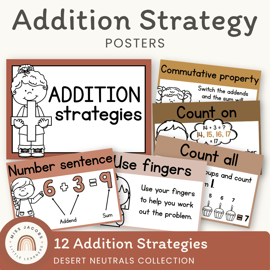 Addition Strategy Posters | DESERT NEUTRALS | Boho Vibes Classroom Dec ...