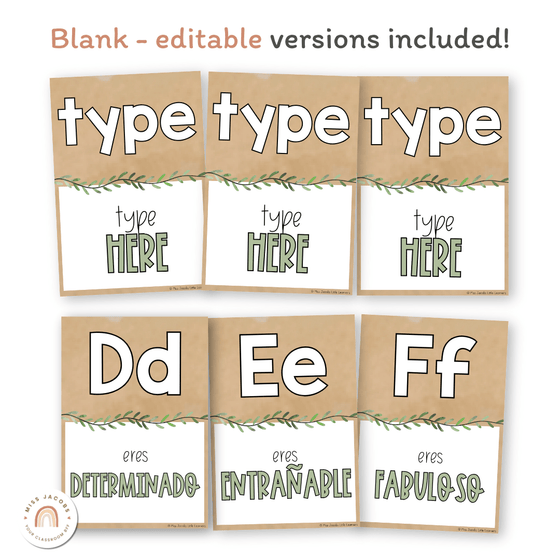 Affirmation Alphabet Posters - Boho Plants Classroom Decor - Miss Jacobs Little Learners