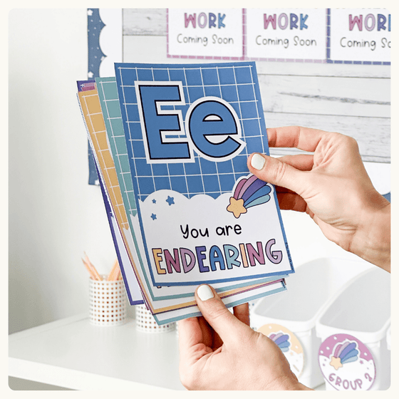 Affirmation Alphabet Posters - Dreamy Space Theme Classroom Decor - Miss Jacobs Little Learners