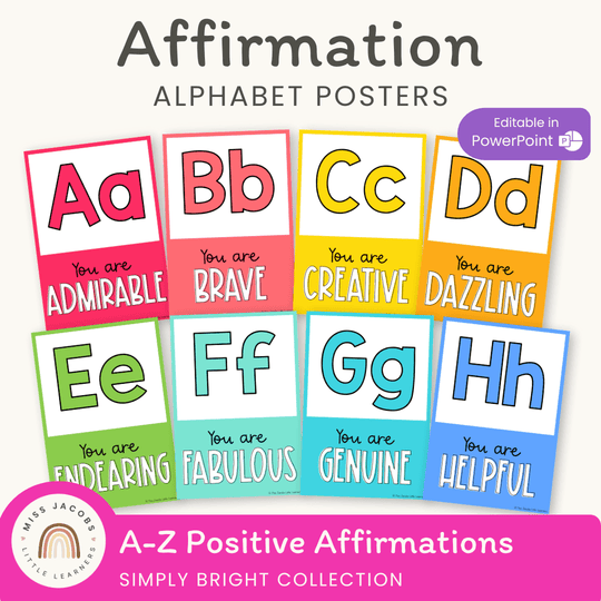 Affirmation Alphabet Posters - Simply Bright Classroom Decor