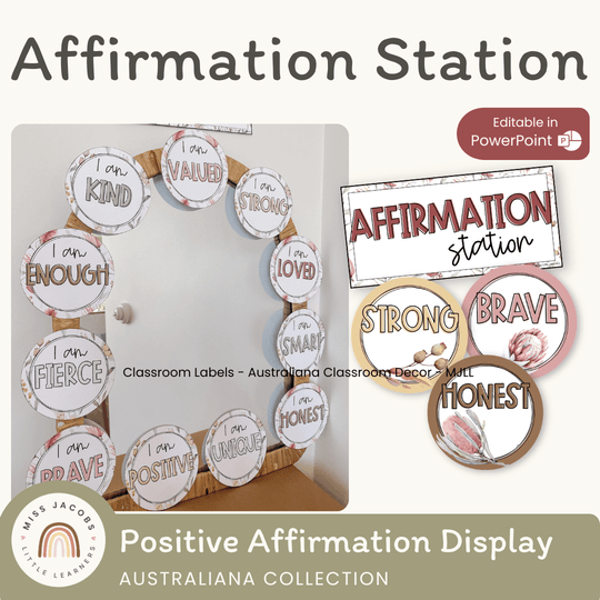 Affirmation Station - Australiana Classroom Decor
