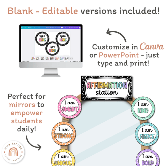 Affirmation Station - Cutesy Classroom Decor - Miss Jacobs Little Learners