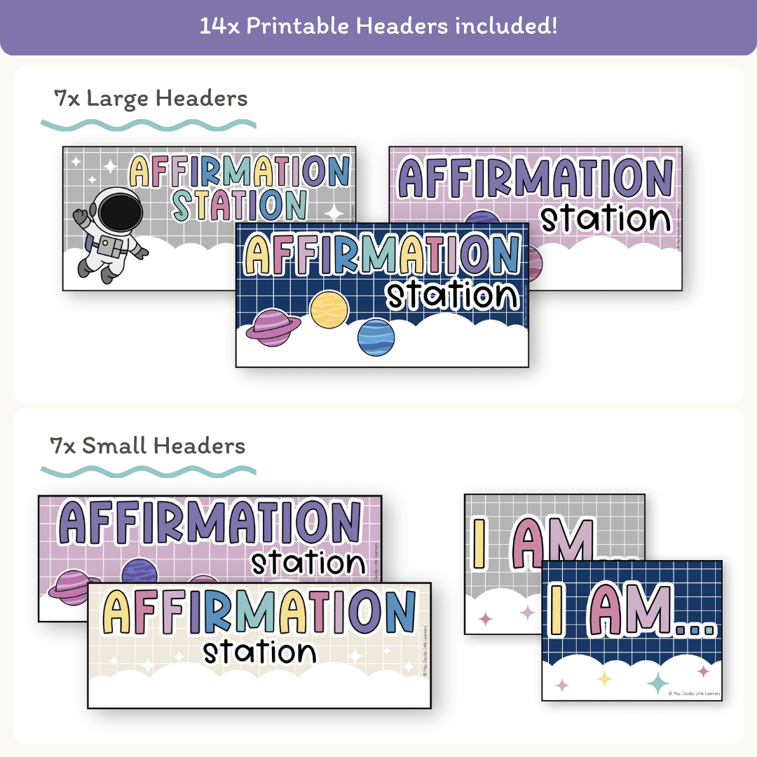 Affirmation Station - Dreamy Space Classroom Decor - MJLL – Miss Jacobs ...