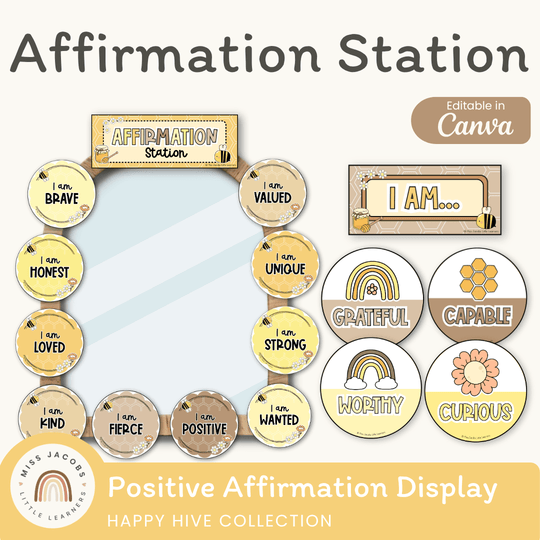 Affirmation Station - Happy Hive Classroom Decor