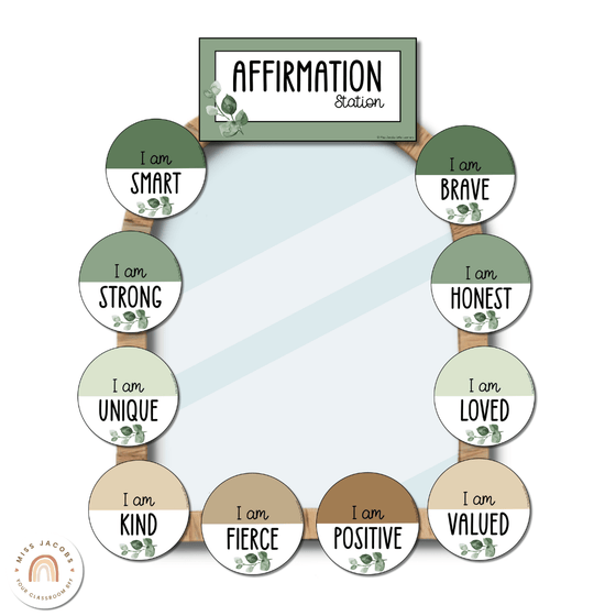 Affirmation Station - Modern Botanical Decor - Miss Jacobs Little Learners