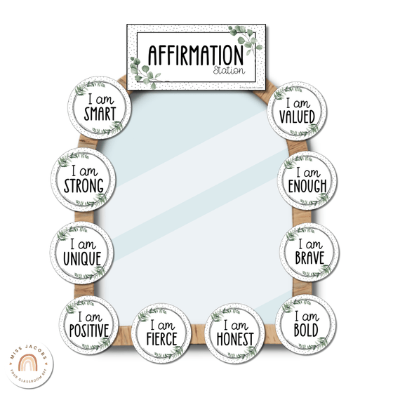 Affirmation Station - Modern Botanical Decor - Miss Jacobs Little Learners