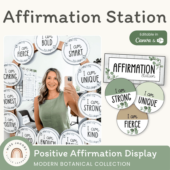 Affirmation Station - Modern Botanical Theme - Miss Jacobs – Miss ...
