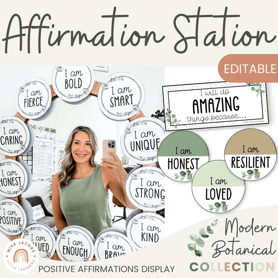 Affirmation Station - Modern Botanical Decor - Miss Jacobs Little Learners