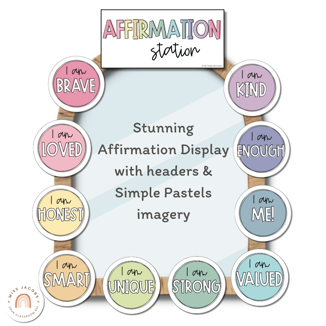 Affirmation Display Affirmation Station PASTELS | Positive Affirmations Mirror Display
