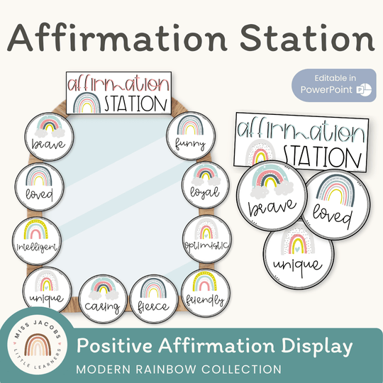 Affirmation Station - Rainbow Calm Colors Decor