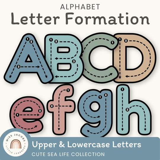 Alphabet Letter Formation Posters - Cute Sea Life Classroom Decor