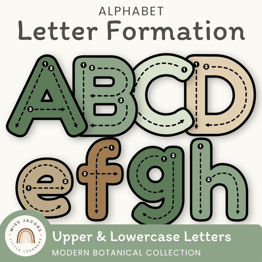 Alphabet Letter Formation Posters - Modern Botanical Classroom Decor