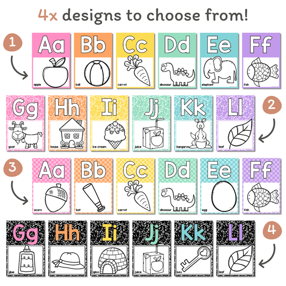 Alphabet Posters Bundle - Cutesy Classroom Decor - Miss Jacobs Little Learners