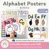 Alphabet Posters Bundle - English, ASL & Auslan - Daisy Gingham Pastels - Miss Jacobs Little Learners