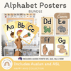 Alphabet Posters Bundle: English, ASL & Auslan - Happy Hive Classroom Decor - Miss Jacobs Little Learners