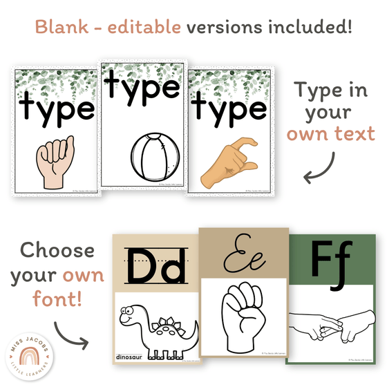 Alphabet Posters Bundle - Modern Botanical Decor - Miss Jacobs Little Learners
