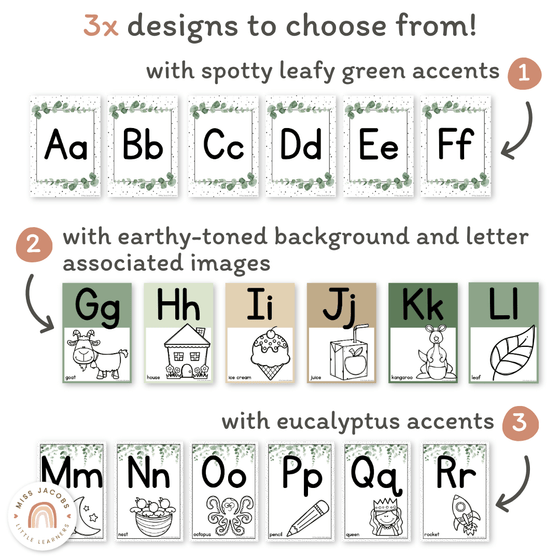Alphabet Posters Bundle - Modern Botanical Decor - Miss Jacobs Little Learners