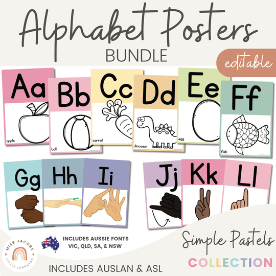 Alphabet Posters Bundle - Simply Pastel Classroom Decor