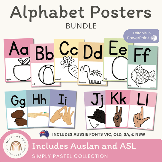 Alphabet Posters Bundle - Simply Pastel Classroom Decor