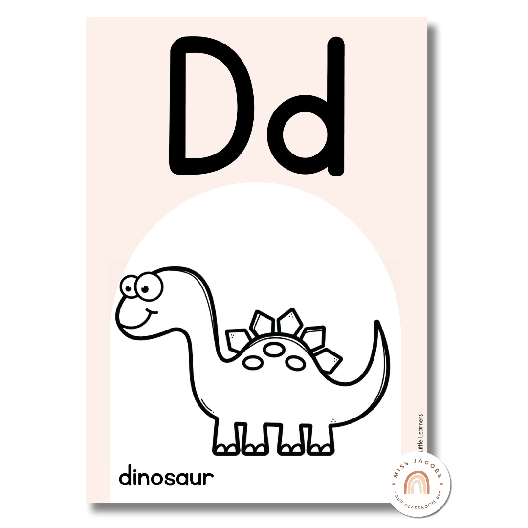 Alphabet Posters - Daisy Gingham Neutrals Decor