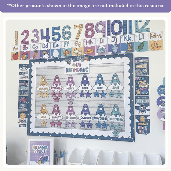 Alphabet Posters - Dreamy Space Classroom Decor - Miss Jacobs Little Learners