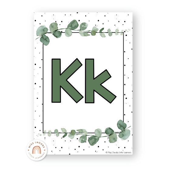 Alphabet Posters Eucalyptus - Modern Botanical Decor - Miss Jacobs Little Learners