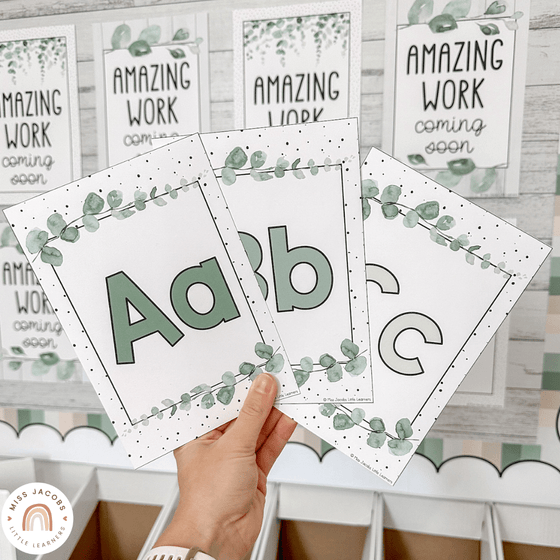 Alphabet Posters Eucalyptus - Modern Botanical Decor - Miss Jacobs Little Learners