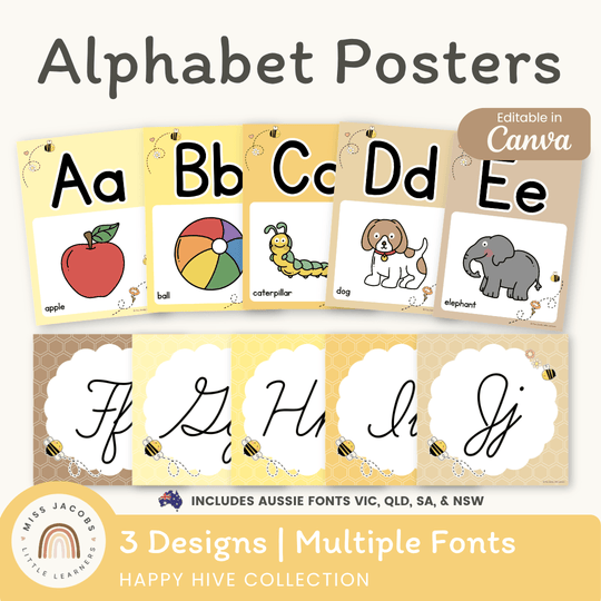 Alphabet Posters - Happy Hive Classroom Decor