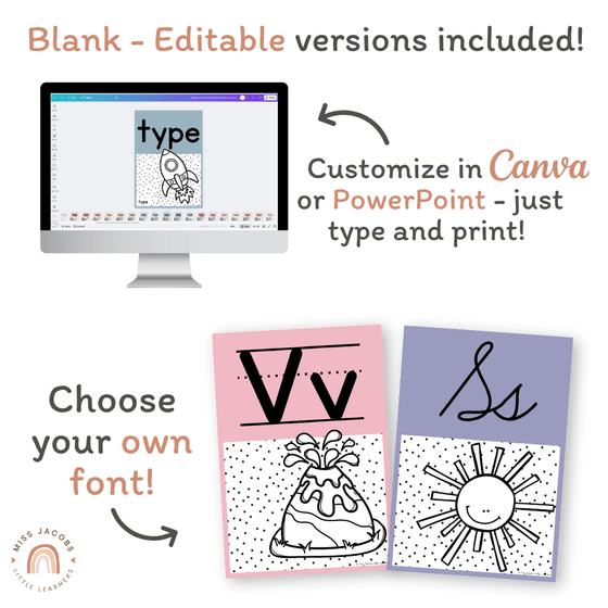 Alphabet Posters - Spotty Pastel Classroom Decor - Miss Jacobs Little Learners