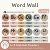 Alphabet Word Wall - Boho Rainbow Neutrals Classroom Decor - Miss Jacobs Little Learners