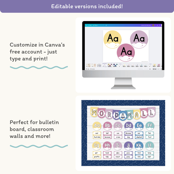 Alphabet Word Wall - Dreamy Space Theme Classroom Decor - Miss Jacobs Little Learners
