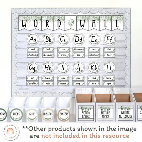 Alphabet Word Wall - Modern Botanical Classroom Decor - Miss Jacobs Little Learners