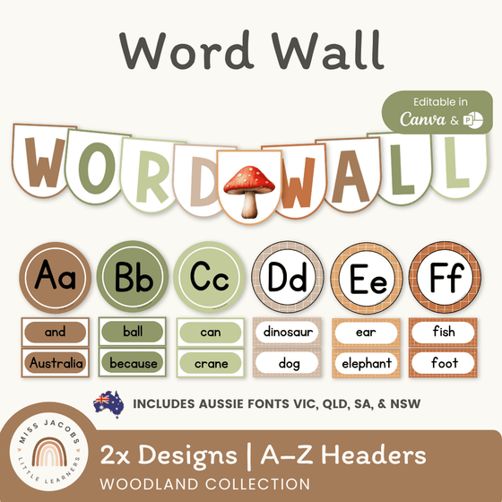 Alphabet Word Wall - Woodland Theme Classroom Decor - MJLL – Miss