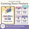 Amazing Work Coming Soon Posters - Dreamy Space Theme Classroom Decor - Miss Jacobs Little Learners