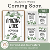 Amazing Work Coming Soon Posters - Modern Botanical Decor - Miss Jacobs Little Learners
