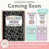 Amazing Work Coming Soon Posters - Pastel Composition Notebook Classroom Decor - Miss Jacobs Little Learners