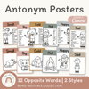 Antonym Posters - Boho Neutrals English Decor - Miss Jacobs Little Learners