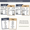 Antonym Posters - Boho Plants English Decor - Miss Jacobs Little Learners