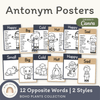 Antonym Posters - Boho Plants English Decor - Miss Jacobs Little Learners